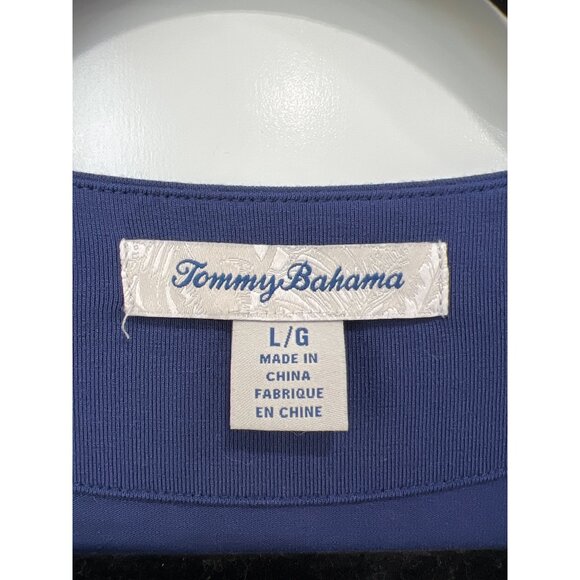 Tommy Bahama Faux Wrap Dress Size Large Side Gathered Waist Cap Sleeve Business - Picture 4 of 9